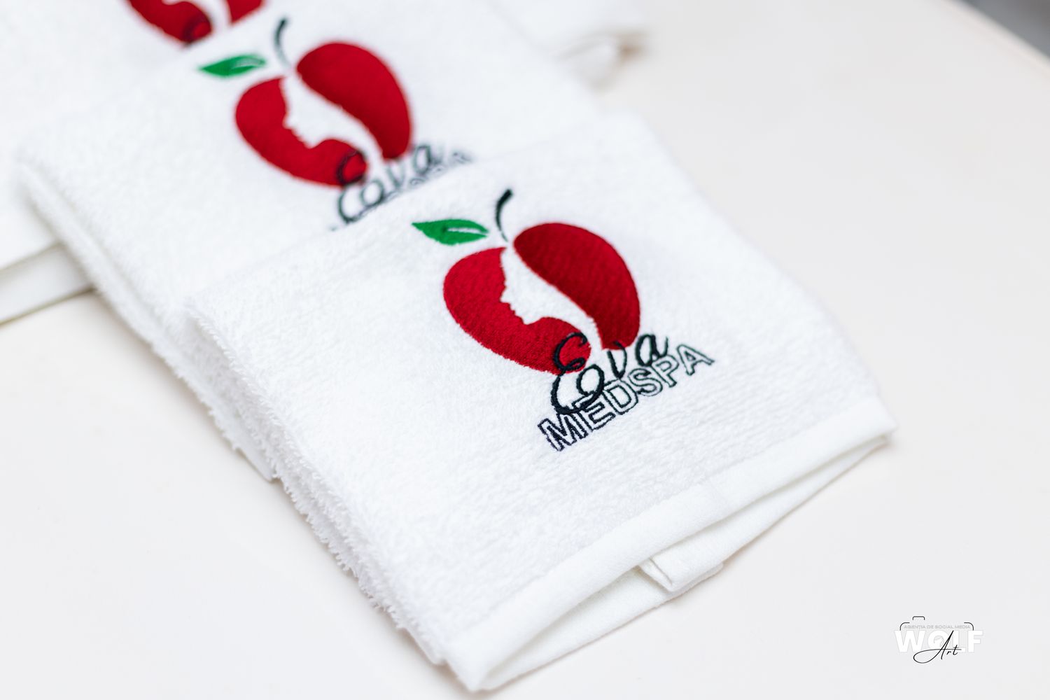 Embroidered Eva MedSpa towels